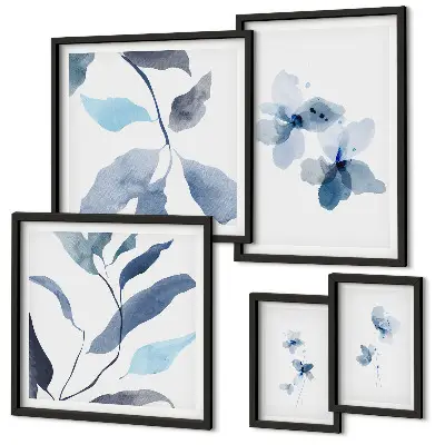 Stylish watercolor flowers wall art set of 5 pieces
