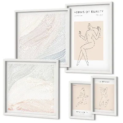 Framed photo set Forms of beauty, silhouette lines