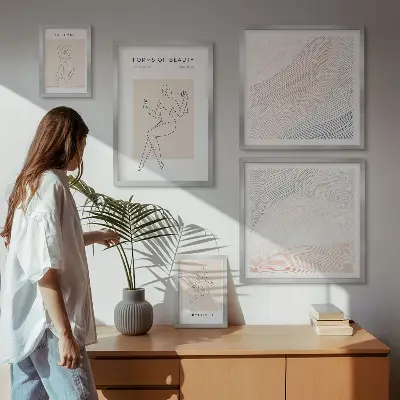 Framed photo set Forms of beauty, silhouette lines