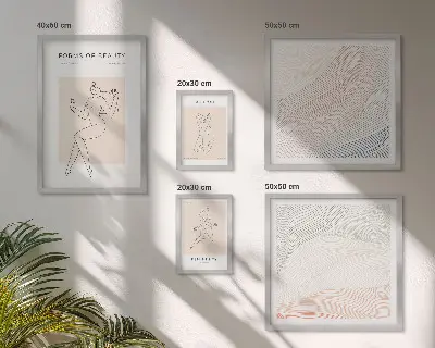Framed photo set Forms of beauty, silhouette lines