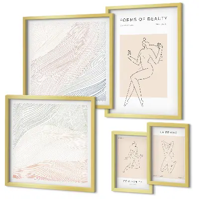 Framed photo set Forms of beauty, silhouette lines