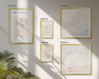 Framed photo set Forms of beauty, silhouette lines