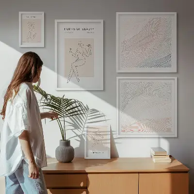 Framed photo set Forms of beauty, silhouette lines