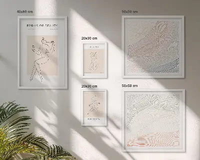 Framed photo set Forms of beauty, silhouette lines