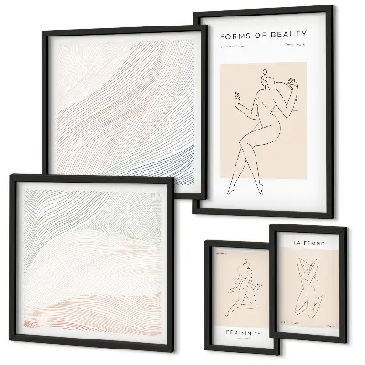 Framed photo set Forms of beauty, silhouette lines