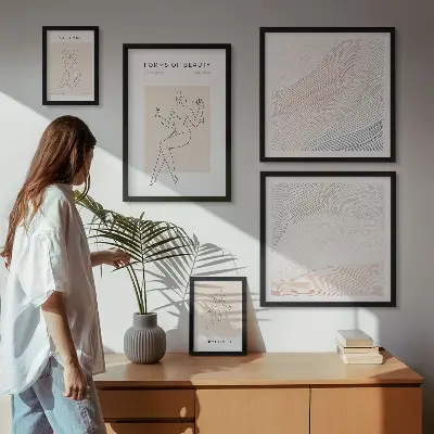 Framed photo set Forms of beauty, silhouette lines