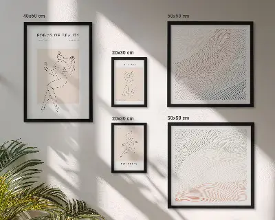 Framed photo set Forms of beauty, silhouette lines