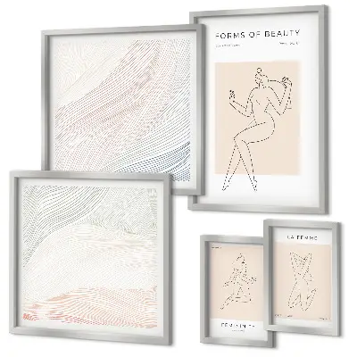 Framed photo set Forms of beauty, silhouette lines