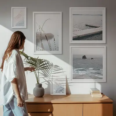 Minimalist seascapes set of 5 wall art pieces