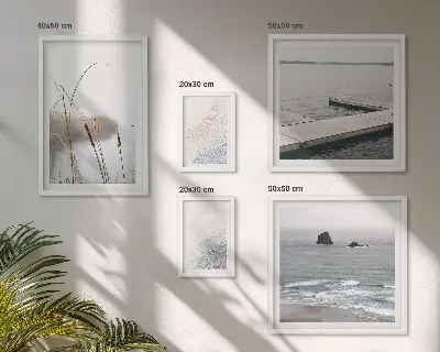 Set of 5 wall art pieces Minimalist seascapes