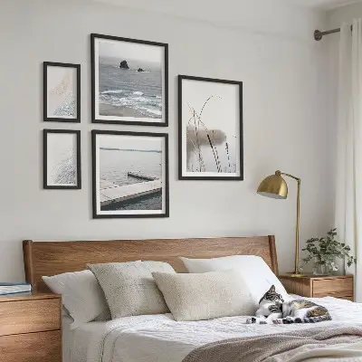 Set of 5 wall art pieces Minimalist seascapes
