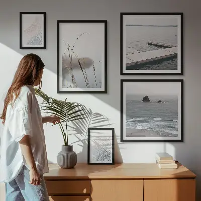 Minimalist seascapes set of 5 wall art pieces