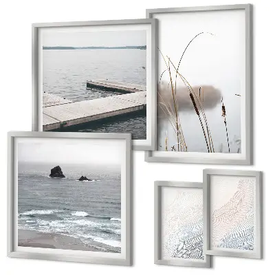 Minimalist seascapes set of 5 wall art pieces