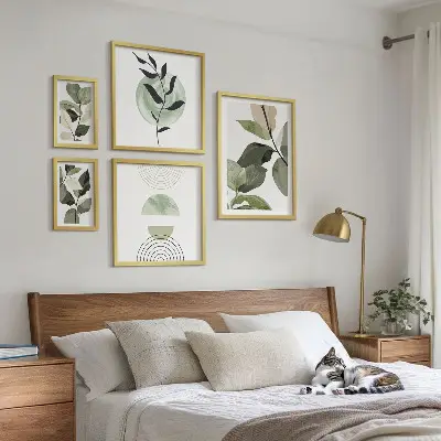 Framed photo set Scandinavian plant motifs