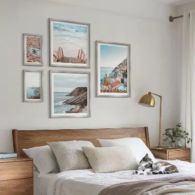 Set of 5 wall art pieces Italian towns, beaches, relaxation