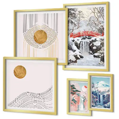 Gallery wall Landscapes waterfalls bridges Japan