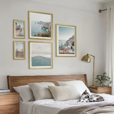 Framed photo set Landscapes of a seaside town
