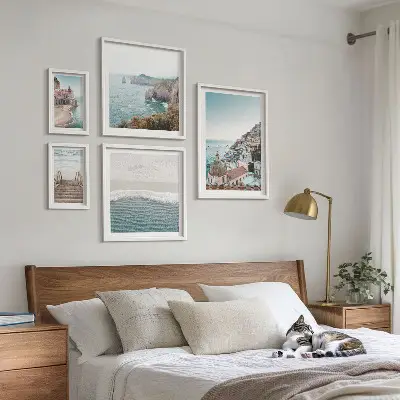 Framed photo set Landscapes of a seaside town
