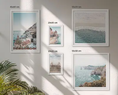 Framed photo set Landscapes of a seaside town