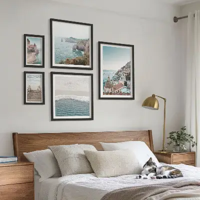 Framed photo set Landscapes of a seaside town