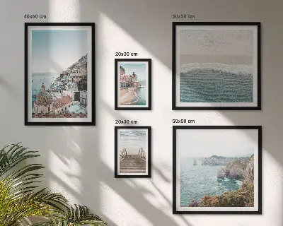 Framed photo set Landscapes of a seaside town