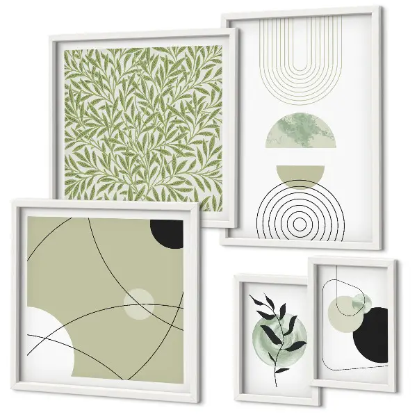 Gallery wall Abstract plant shapes