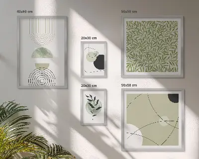 Gallery wall Abstract plant shapes