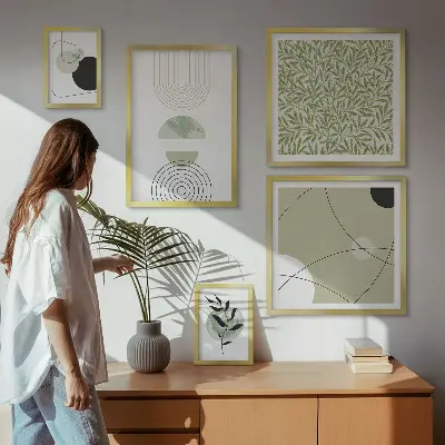 Gallery wall Abstract plant shapes