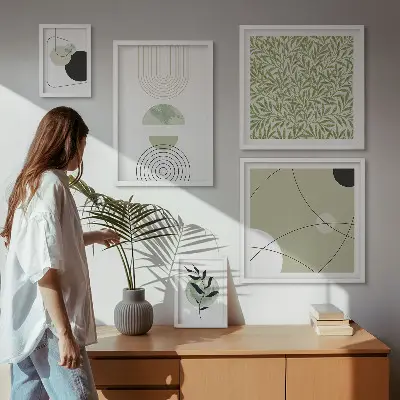 Gallery wall Abstract plant shapes
