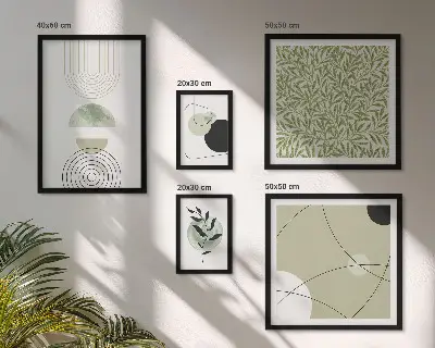 Gallery wall Abstract plant shapes