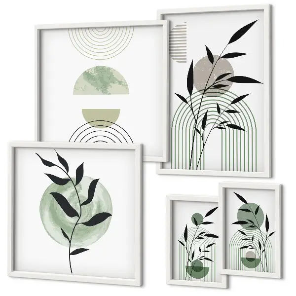 Framed photo set Stylish plant graphics