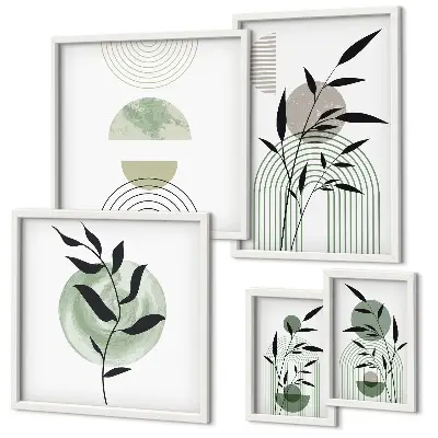 Framed photo set Stylish plant graphics