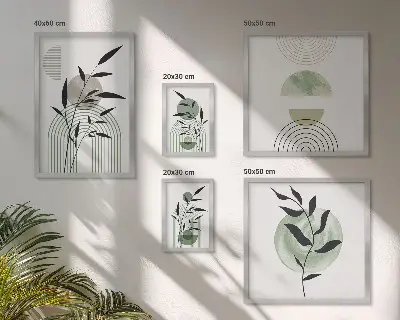 Framed photo set Stylish plant graphics