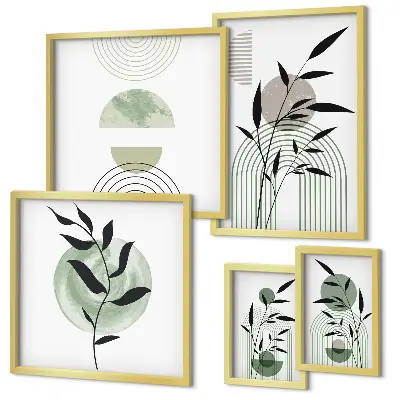 Framed photo set Stylish plant graphics