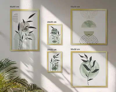 Framed photo set Stylish plant graphics