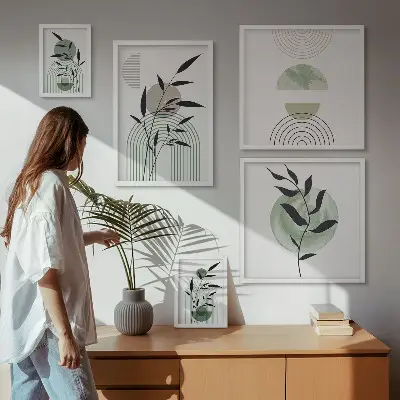 Framed photo set Stylish plant graphics