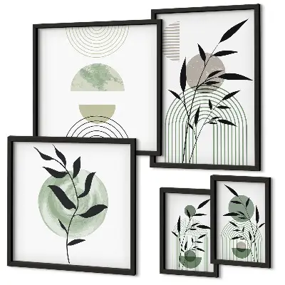 Framed photo set Stylish plant graphics