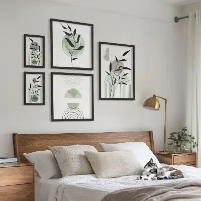 Framed photo set Stylish plant graphics