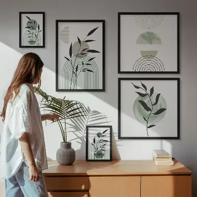 Framed photo set Stylish plant graphics