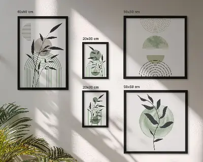 Framed photo set Stylish plant graphics