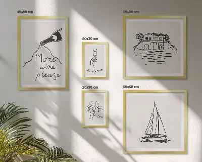 Set of 5 wall art pieces Stylish wine graphics relaxation