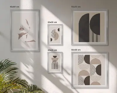 Set of 5 wall art pieces Stylish geometric portraits