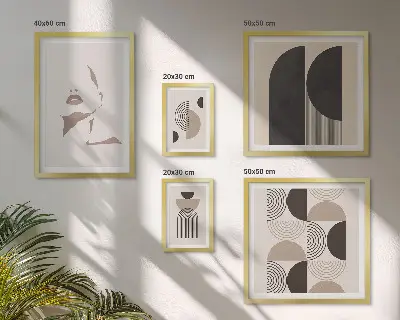 Set of 5 wall art pieces Stylish geometric portraits