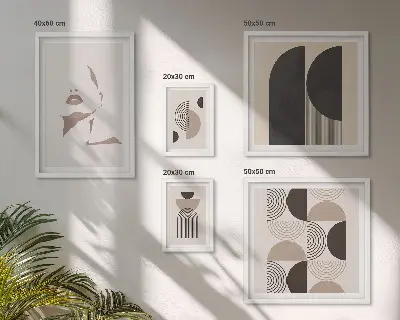 Set of 5 wall art pieces Stylish geometric portraits