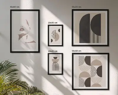 Set of 5 wall art pieces Stylish geometric portraits