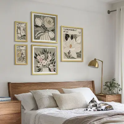 Gallery wall Floral patterns from London and Seoul