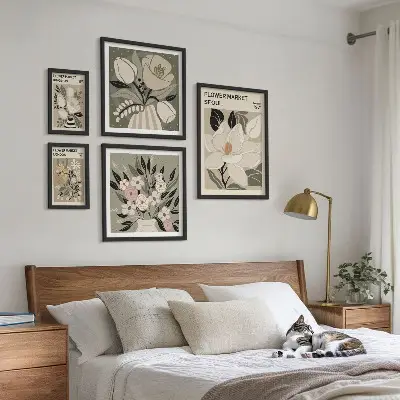 Gallery wall Floral patterns from London and Seoul
