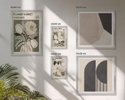 Gallery wall Stylish floral arrangements