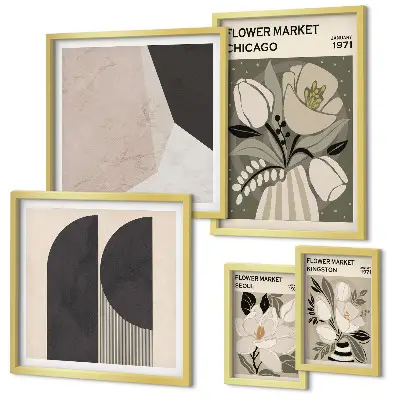 Gallery wall Stylish floral arrangements