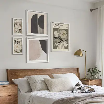 Gallery wall Stylish floral arrangements